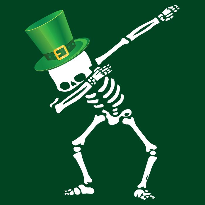 Irish Dabbing Skeleton St. Patrick's Day Button