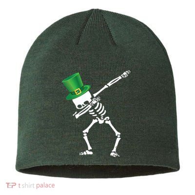Irish Dabbing Skeleton St. Patrick's Day Sustainable Beanie