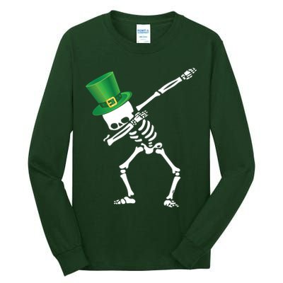 Irish Dabbing Skeleton St. Patrick's Day Tall Long Sleeve T-Shirt