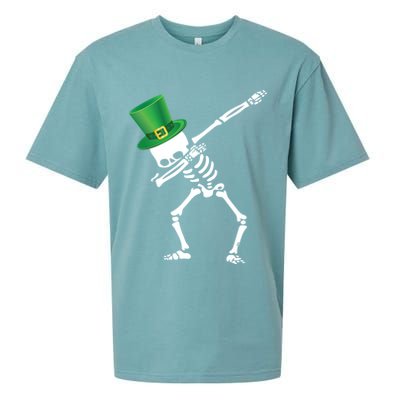 Irish Dabbing Skeleton St. Patrick's Day Sueded Cloud Jersey T-Shirt