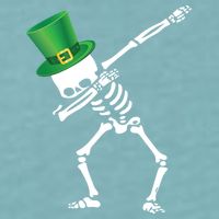 Irish Dabbing Skeleton St. Patrick's Day Sueded Cloud Jersey T-Shirt