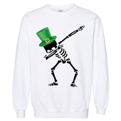 Irish Dabbing Skeleton St. Patrick's Day Garment-Dyed Sweatshirt