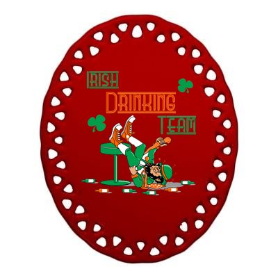 Irish Drinking Team Ceramic Oval Ornament