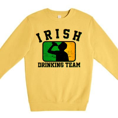 Irish Drinking Team Sports Logo Premium Crewneck Sweatshirt