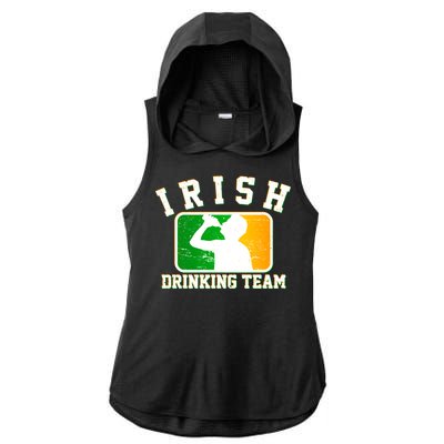 Irish Drinking Team Sports Logo Ladies PosiCharge Tri-Blend Wicking Draft Hoodie Tank