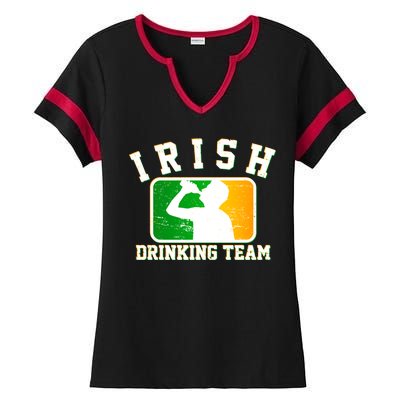 Irish Drinking Team Sports Logo Ladies Halftime Notch Neck Tee