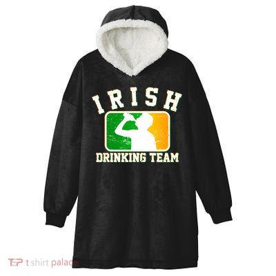 Irish Drinking Team Sports Logo Hooded Wearable Blanket