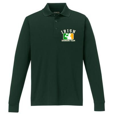 Irish Drinking Team Sports Logo Performance Long Sleeve Polo