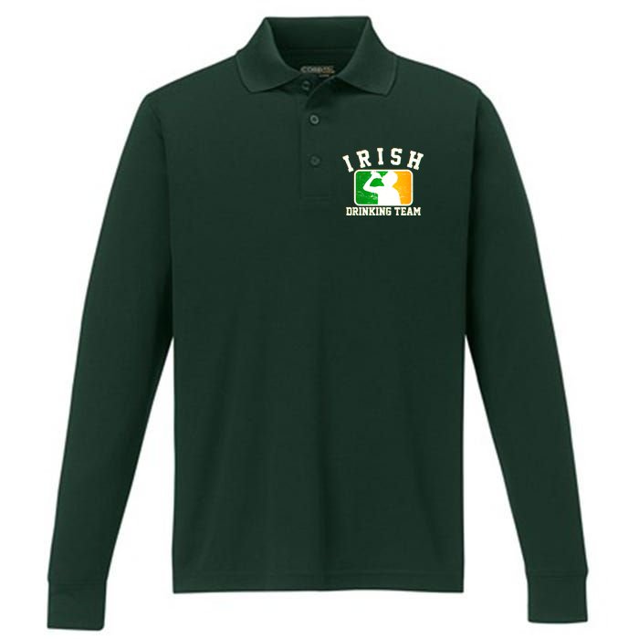 Irish Drinking Team Sports Logo Performance Long Sleeve Polo