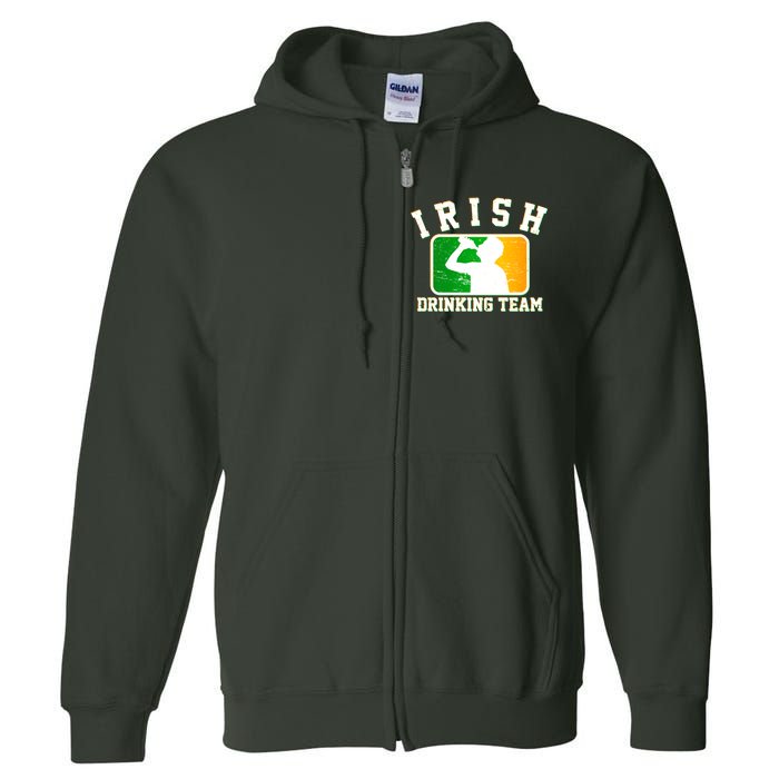 Irish Drinking Team Sports Logo Full Zip Hoodie