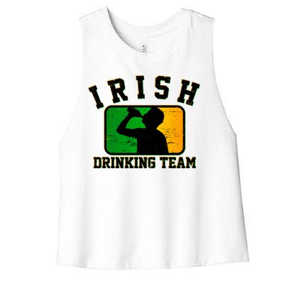 Irish Drinking Team Sports Logo Women's Racerback Cropped Tank