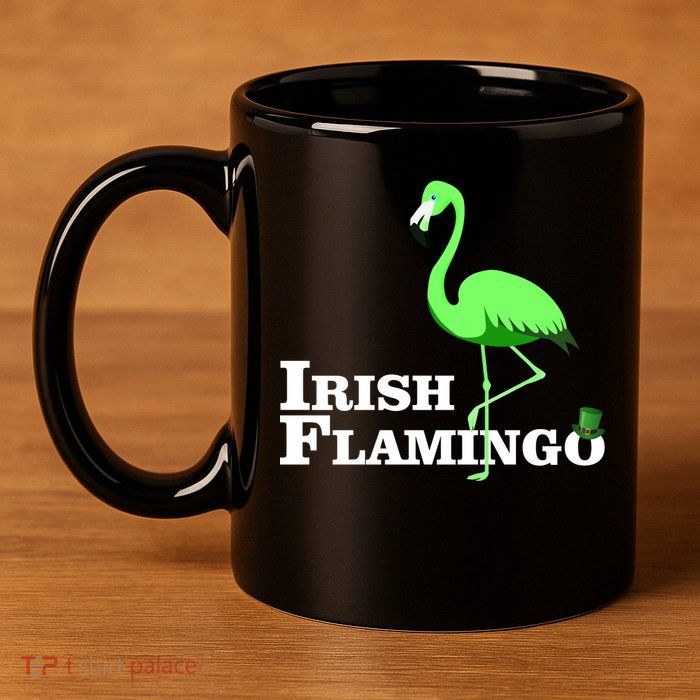 Irish Flamingo 11oz C Handle Ceramic Mug
