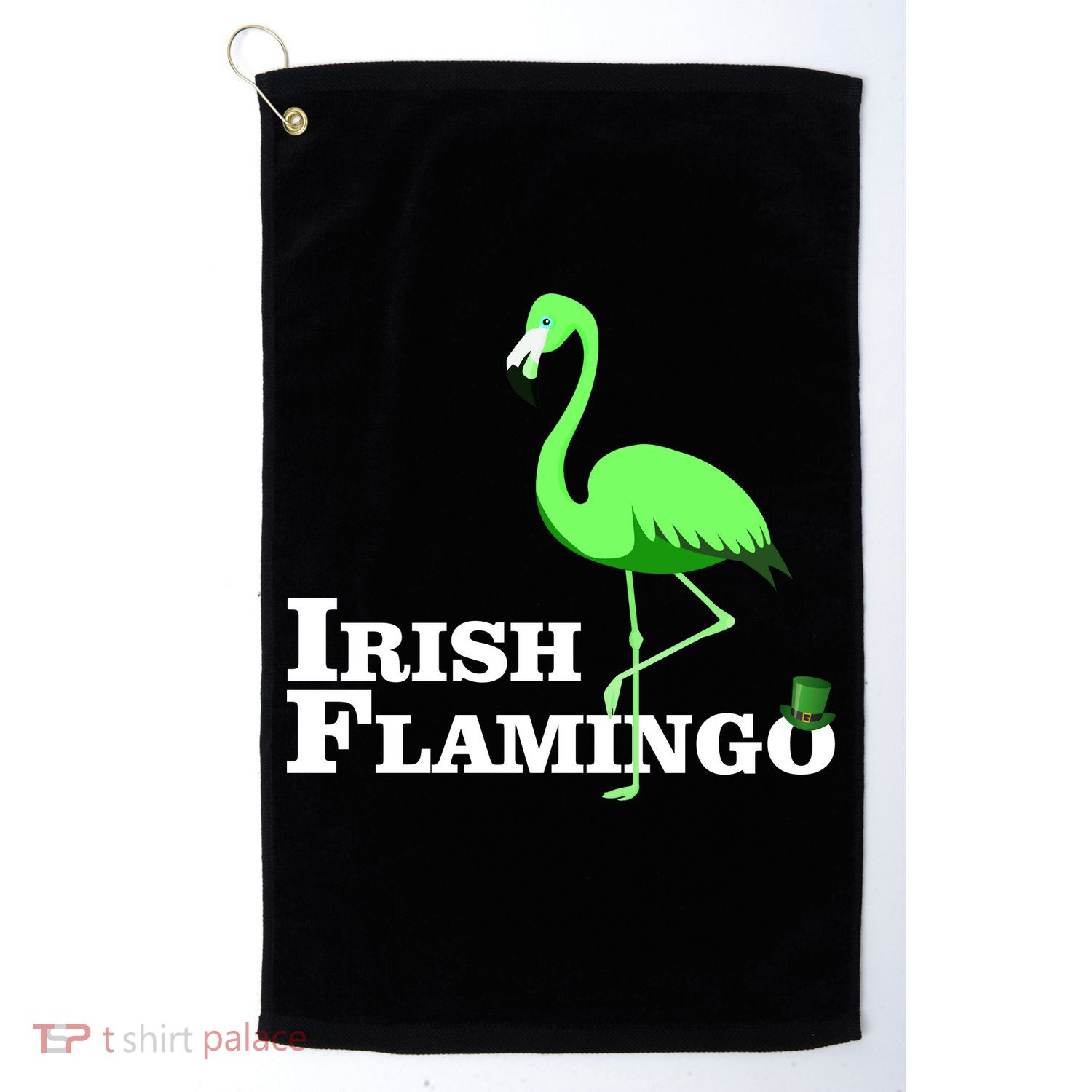 Irish Flamingo Golf Towel