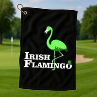 Irish Flamingo Golf Towel