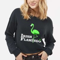 Irish Flamingo Cropped Pullover Crew