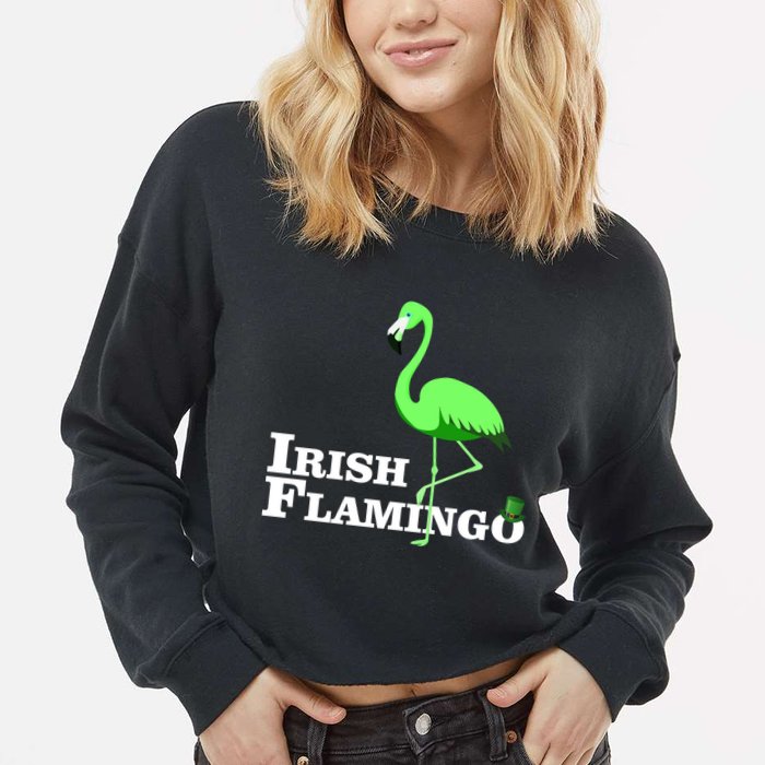 Irish Flamingo Cropped Pullover Crew