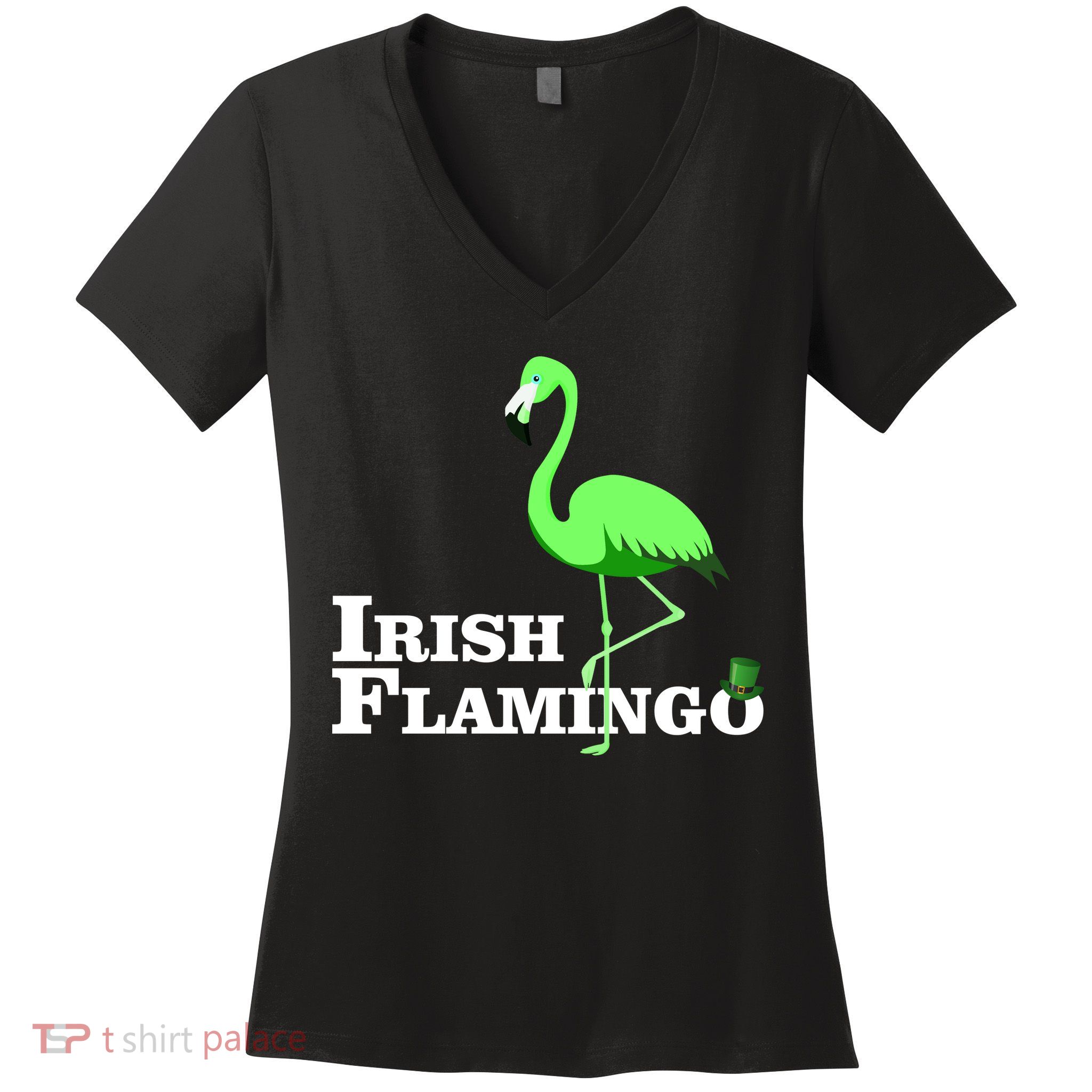 Irish Flamingo Women's V-Neck T-Shirt