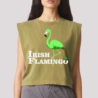 Irish Flamingo Garment-Dyed Women's Muscle Tee