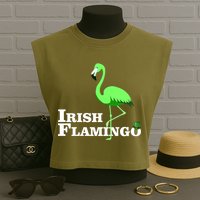 Irish Flamingo Garment-Dyed Women's Muscle Tee