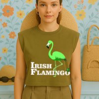 Irish Flamingo Garment-Dyed Women's Muscle Tee