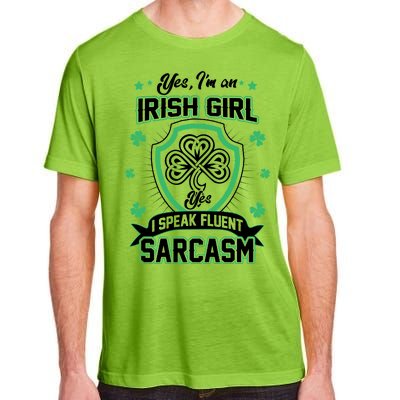 Irish Girl I Speak Fluent Sarcasm Adult ChromaSoft Performance T-Shirt