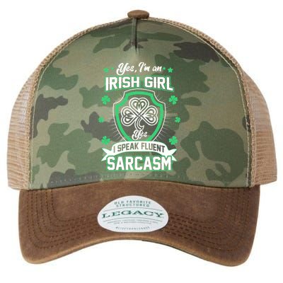 Irish Girl I Speak Fluent Sarcasm Legacy Tie Dye Trucker Hat