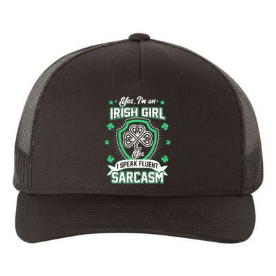 Irish Girl I Speak Fluent Sarcasm Yupoong Adult 5-Panel Trucker Hat