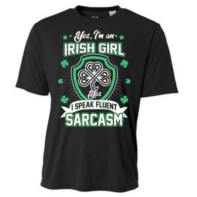 Irish Girl I Speak Fluent Sarcasm Cooling Performance Crew T-Shirt