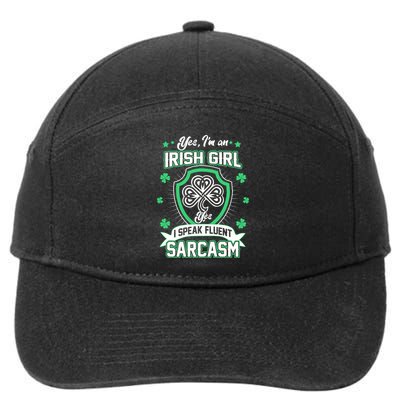 Irish Girl I Speak Fluent Sarcasm 7-Panel Snapback Hat