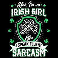 Irish Girl I Speak Fluent Sarcasm Drawstring Bag
