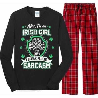 Irish Girl I Speak Fluent Sarcasm Long Sleeve Pajama Set