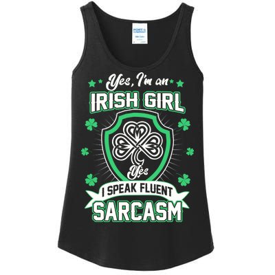 Irish Girl I Speak Fluent Sarcasm Ladies Essential Tank