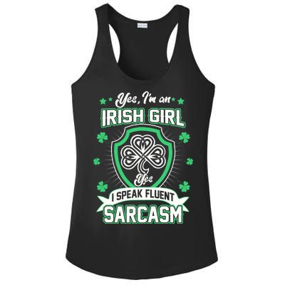 Irish Girl I Speak Fluent Sarcasm Ladies PosiCharge Competitor Racerback Tank