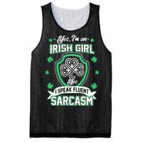 Irish Girl I Speak Fluent Sarcasm Mesh Reversible Basketball Jersey Tank