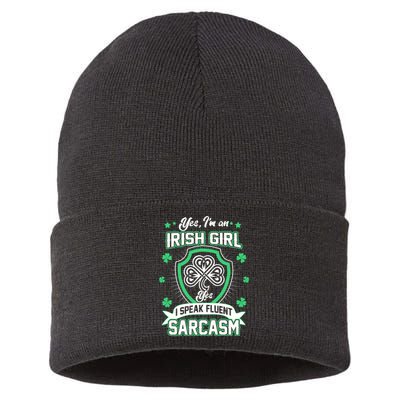 Irish Girl I Speak Fluent Sarcasm Sustainable Knit Beanie