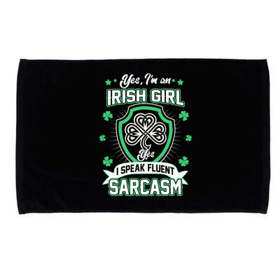 Irish Girl I Speak Fluent Sarcasm Microfiber Hand Towel