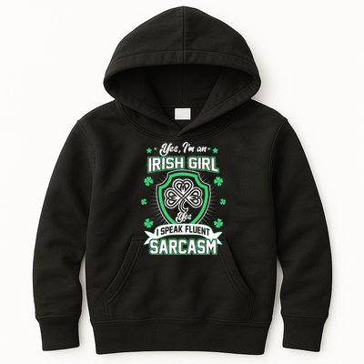 Irish Girl I Speak Fluent Sarcasm Kids Hoodie