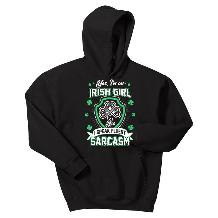 Irish Girl I Speak Fluent Sarcasm Kids Hoodie