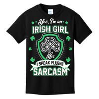 Irish Girl I Speak Fluent Sarcasm Kids T-Shirt