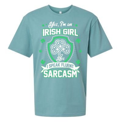 Irish Girl I Speak Fluent Sarcasm Sueded Cloud Jersey T-Shirt