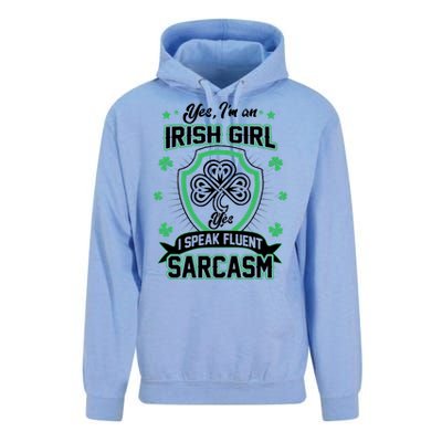 Irish Girl I Speak Fluent Sarcasm Unisex Surf Hoodie