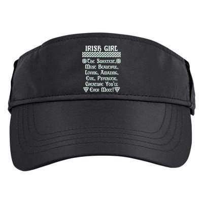 Irish Girl The Sweetest to Psychotic Creature You Will Meet Adult Drive Performance Visor