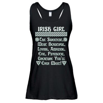 Irish Girl The Sweetest to Psychotic Creature You Will Meet Ladies Essential Flowy Tank
