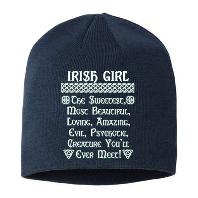 Irish Girl The Sweetest to Psychotic Creature You Will Meet Sustainable Beanie