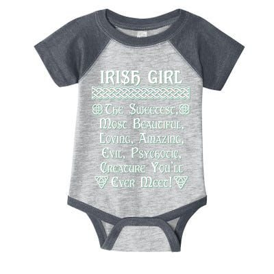 Irish Girl The Sweetest to Psychotic Creature You Will Meet Infant Baby Jersey Bodysuit