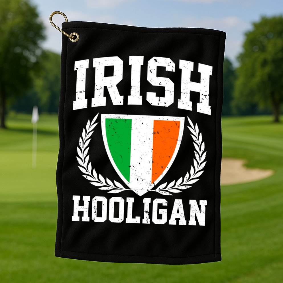 Irish Hooligan Funny St. Paddy's Day Golf Towel