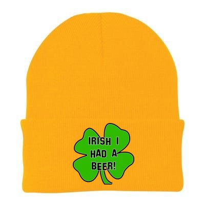 Irish I Had A Beer Clover St. Patrick's Day Knit Cap Winter Beanie