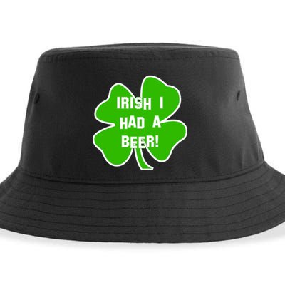 Irish I Had A Beer Clover St. Patrick's Day Sustainable Bucket Hat