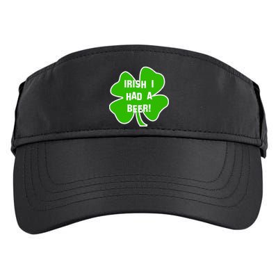 Irish I Had A Beer Clover St. Patrick's Day Adult Drive Performance Visor