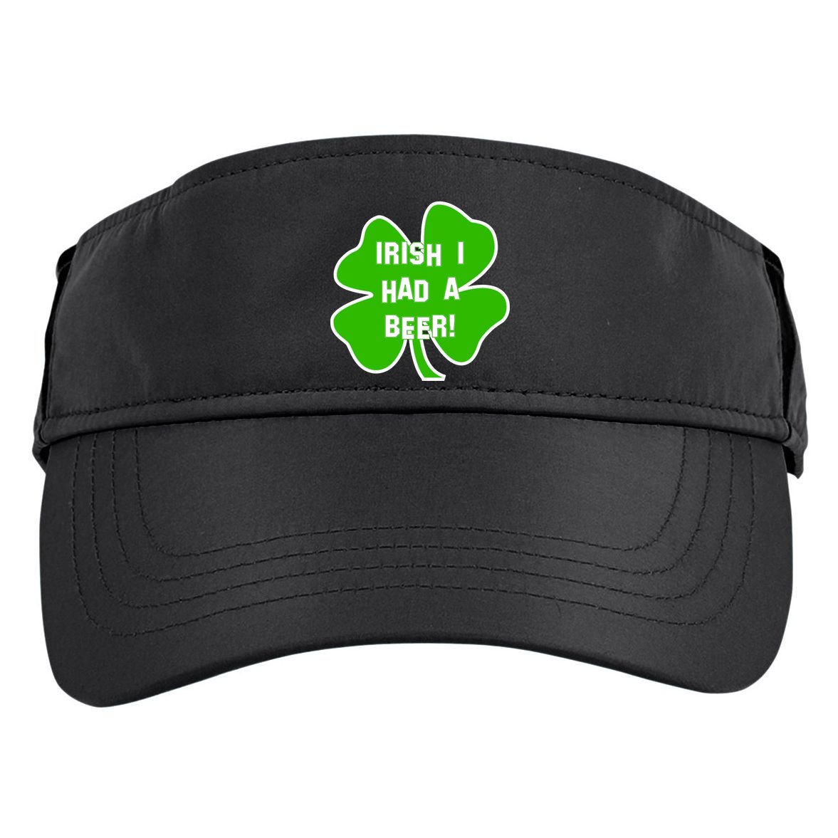 Irish I Had A Beer Clover St. Patrick's Day Adult Drive Performance Visor